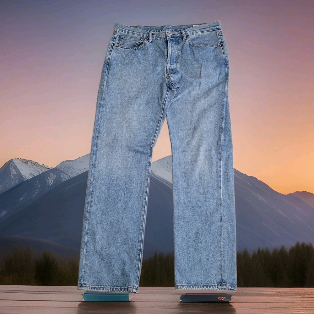 👖AYR The Normie Jeans Men 34x32 (36x32) Light Blue Made in LA/USA Straight Leg